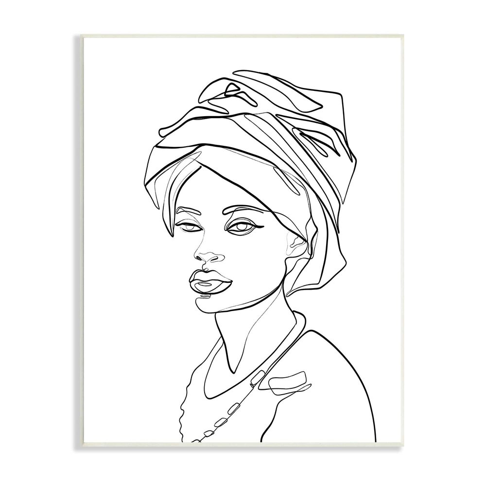 1351 Wearing Classic African Headwrap Fluid Line Abstraction
